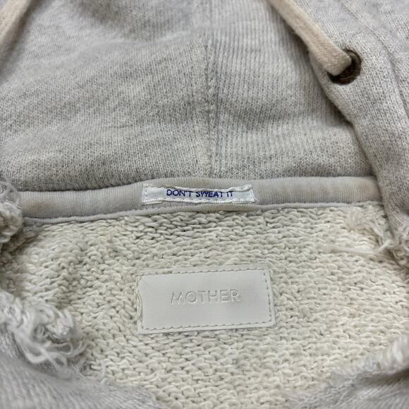 Mother Square Tear Cropped Hoodie Sweatshirt Women's Large - Picture 4 of 9